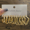 Women's Retro Geometric Alloy Pearl Earrings Set With Electroplating