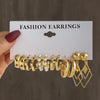 Women's Retro Geometric Alloy Pearl Earrings Set With Electroplating