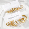 Women's Retro Geometric Alloy Pearl Earrings Set With Electroplating
