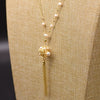 Women's Retro Geometric Beaded Pearl Chain Necklace With Electroplated Floral Design High Quality Fashion Jewelry