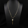 Women's Retro Geometric Beaded Pearl Chain Tassel Necklace With Electroplated Detail Elegant Sweater Chain Jewelry