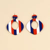Women's Retro Geometric Bow Heart And Fivepointed Star Acrylic Drop Earrings With Handmade Finish And Steel Ear Posts