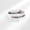Women's Retro Geometric Copper Open Ring With Rainbow Drill And Electroplating