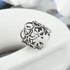 Women's Retro Geometric Copper Ring 925 Sterling Silver Electroplated