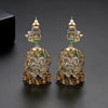 Women's Retro Geometric Copper Tassel Earrings With Zircon Crystal Accents And Electroplated Court Style Design