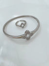 Women's Retro Geometric Cshaped Metal 18K Gold Plated Circle Pattern Bracelet