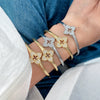 Women's Retro Geometric Cshaped Metal 18K Gold Plated Circle Pattern Bracelet