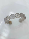Women's Retro Geometric Cshaped Metal 18K Gold Plated Circle Pattern Bracelet