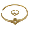 Women's Retro Geometric Cshaped Metal 18K Gold Plated Circle Pattern Bracelet