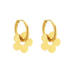 Women's Retro Geometric Flower Earrings In Gold Plated Titanium Steel With Electroplated Finish Fashion Ear Jewelry