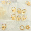 Women's Retro Geometric Flower Earrings In Gold Plated Titanium Steel With Electroplated Finish Fashion Ear Jewelry