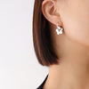 Women's Retro Geometric Flower Earrings In Gold Plated Titanium Steel With Electroplated Finish Fashion Ear Jewelry