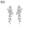 Women's Retro Geometric Flower Earrings With Zircon Accents Electroplated Copper Fashion Jewelry Wholesale