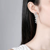 Women's Retro Geometric Flower Earrings With Zircon Accents Electroplated Copper Fashion Jewelry Wholesale