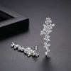 Women's Retro Geometric Flower Earrings With Zircon Accents Electroplated Copper Fashion Jewelry Wholesale