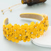 Women's Retro Geometric Glass Diamond Flower Headband Hair Accessories