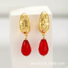 Women's Retro Geometric Gold Plated Copper Earrings With Electroplated Finish Fashion Jewelry Accessory