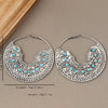 Women's Retro Geometric Hollow Round Earrings Electroplated Stainless Steel Fashion Jewelry Wholesale