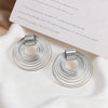 Women's Retro Geometric Hoop Earrings In Electroplated Iron With A Bold Old Money Style
