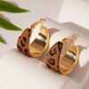 Women's Retro Geometric Leopard Print Flocking Copper Earrings With Real Gold Electroplating