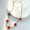 Women's Retro Geometric Liuli Pendant Stainless Steel Necklace