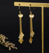 Women's Retro Geometric Long Tassel Earrings Electroplated Copper Vintage Style Statement Jewelry