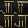 Women's Retro Geometric Long Tassel Earrings Electroplated Copper Vintage Style Statement Jewelry