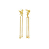 Women's Retro Geometric Long Tassel Earrings Electroplated Copper Vintage Style Statement Jewelry