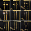Women's Retro Geometric Long Tassel Earrings Electroplated Copper Vintage Style Statement Jewelry