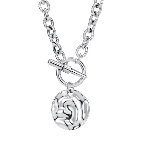 Women's Retro Geometric Metal Doublelayer O Word Chain Necklace With Portrait Relief And Electroplating Design