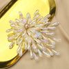 Women's Retro Geometric Natural Freshwater Pearl Brooch With Colorful Branch And Sunflower Design Electroplated Pearl Pin