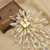 Women's Retro Geometric Natural Freshwater Pearl Brooch With Colorful Branch And Sunflower Design Electroplated Pearl Pin
