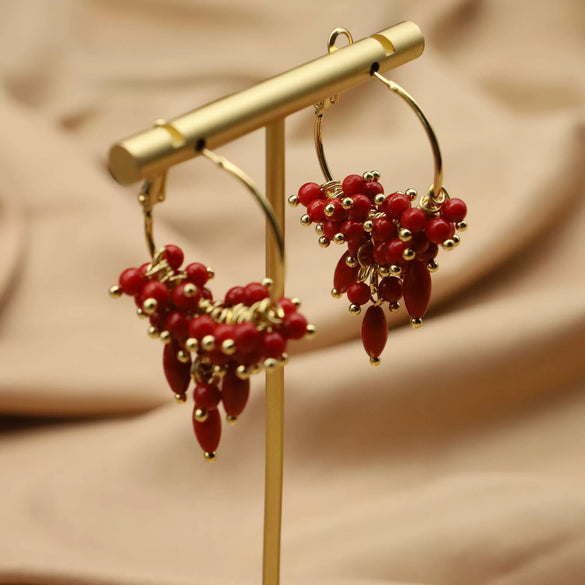 Women's Retro Geometric Natural Pearl Tassel Earrings With Electroplated Finish High End Summer Jewelry Accessory