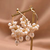 Women's Retro Geometric Natural Pearl Tassel Earrings With Electroplated Finish High End Summer Jewelry Accessory