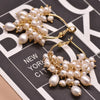 Women's Retro Geometric Natural Pearl Tassel Earrings With Electroplated Finish High End Summer Jewelry Accessory