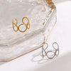 Women's Retro Geometric Open Ring In Electroplated Stainless Steel With Linear Round Design