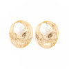 Women's Retro Geometric Oval Hollow Alloy Stud Earrings With Faux Pearls And Rhinestone Details Electroplated Finish And Stainless Steel Posts