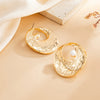 Women's Retro Geometric Oval Hollow Alloy Stud Earrings With Faux Pearls And Rhinestone Details Electroplated Finish And Stainless Steel Posts