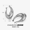 Women's Retro Geometric Oval Stainless Steel Earrings With 18K Gold Plated