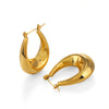 Women's Retro Geometric Oval Stainless Steel Earrings With 18K Gold Plated