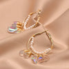 Women's Retro Geometric Pearl Drop Earrings With Colorful Electroplated Finish High End Fashion Jewelry
