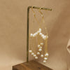 Women's Retro Geometric Pearl Drop Tassel Earrings With Electroplated Finish Light Luxury Style