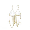 Women's Retro Geometric Pearl Drop Tassel Earrings With Electroplated Finish Light Luxury Style