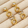 Women's Retro Geometric Pearl Earrings In Stainless Steel With 18K Gold Electroplated Finish Minimalist Fashion Jewelry