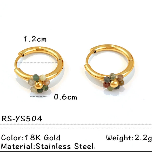 Women's Retro Geometric Pearl Earrings In Stainless Steel With 18K Gold Electroplated Finish Minimalist Fashion Jewelry