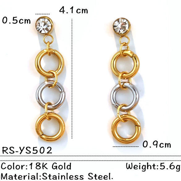 Women's Retro Geometric Pearl Earrings In Stainless Steel With 18K Gold Electroplated Finish Minimalist Fashion Jewelry