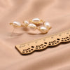 Women's Retro Geometric Pearl Earrings Simple Exaggerated Statement Jewelry With Electroplated Finish Natural Pearl Design