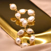 Women's Retro Geometric Pearl Earrings Simple Exaggerated Statement Jewelry With Electroplated Finish Natural Pearl Design