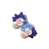 Women's Retro Geometric Pearl Earrings With Blue Natural Stone Electroplated High Grade Silver Vintage Style