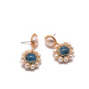 Women's Retro Geometric Pearl Earrings With Crystal Inlay And Freshwater Round Pearl Electroplated Statement Jewelry